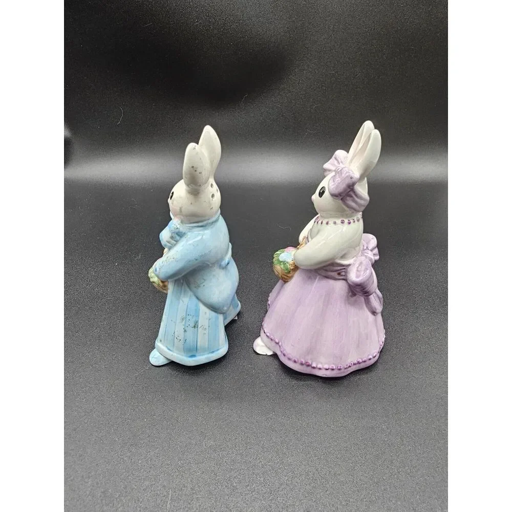 Fitz & Floyd Be Bop Bunnies Salt And Pepper‎ Shakers Easter Bunny Rabbits Easter
